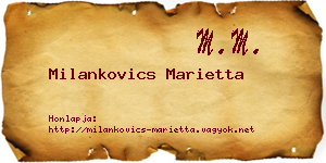 Milankovics Marietta névjegykártya